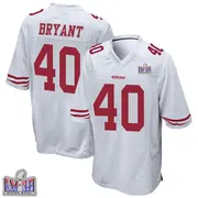 Men's Game Austin Bryant San Francisco 49ers White Super Bowl LVIII Patch Jersey