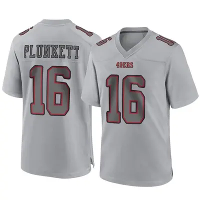 Men's Game Jim Plunkett San Francisco 49ers Gray Atmosphere Fashion Jersey