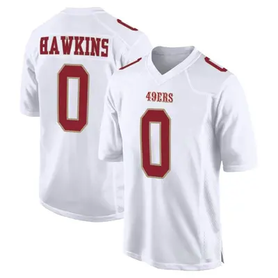 Men's Game Taylor Hawkins San Francisco 49ers White Fashion Jersey