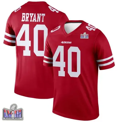 Men's Legend Austin Bryant San Francisco 49ers Scarlet Super Bowl LVIII Patch Jersey