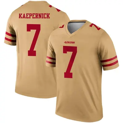 Men's Legend Colin Kaepernick San Francisco 49ers Gold Inverted Jersey