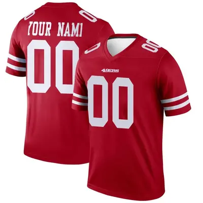 Men's Legend Custom San Francisco 49ers Scarlet Jersey