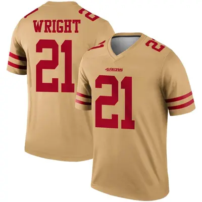 Men's Legend Eric Wright San Francisco 49ers Gold Inverted Jersey