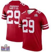 Men's Legend Glen Coffee San Francisco 49ers Scarlet Super Bowl LVIII Patch Jersey