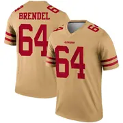 Men's Legend Jake Brendel San Francisco 49ers Gold Inverted Jersey