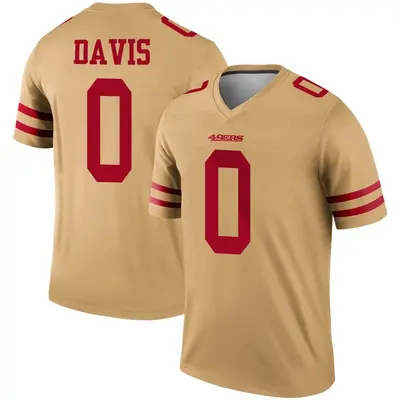 Men's Legend Khalil Davis San Francisco 49ers Gold Inverted Jersey