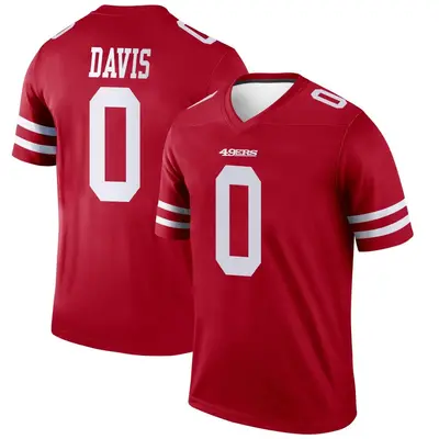 Men's Legend Khalil Davis San Francisco 49ers Scarlet Jersey