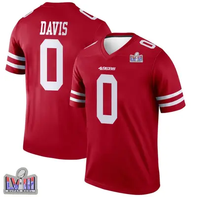 Men's Legend Khalil Davis San Francisco 49ers Scarlet Super Bowl LVIII Patch Jersey