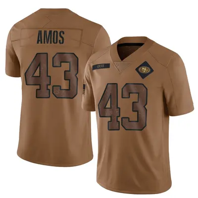 Men's Limited Adrian Amos San Francisco 49ers Brown 2023 Salute To Service Jersey