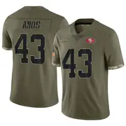 Men's Limited Adrian Amos San Francisco 49ers Olive 2022 Salute To Service Jersey