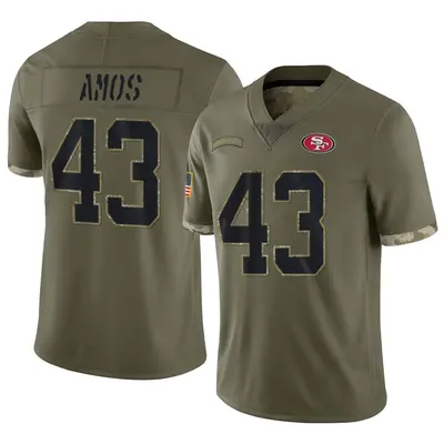 Men's Limited Adrian Amos San Francisco 49ers Olive 2022 Salute To Service Jersey