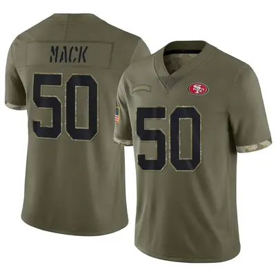 Men's Limited Alex Mack San Francisco 49ers Olive 2022 Salute To Service Jersey