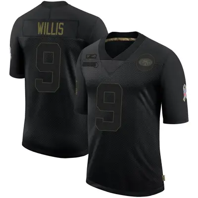 Men's Limited Brayden Willis San Francisco 49ers Black 2020 Salute To Service Jersey