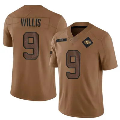 Men's Limited Brayden Willis San Francisco 49ers Brown 2023 Salute To Service Jersey