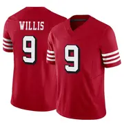 Men's Limited Brayden Willis San Francisco 49ers Scarlet Alternate Vapor F.U.S.E. Jersey