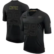 Men's Limited Glen Coffee San Francisco 49ers Black 2020 Salute To Service Jersey