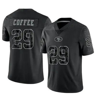 Men's Limited Glen Coffee San Francisco 49ers Black Reflective Jersey