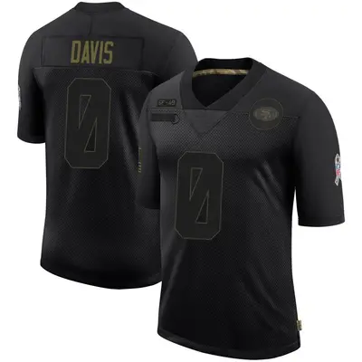 Men's Limited Khalil Davis San Francisco 49ers Black 2020 Salute To Service Jersey