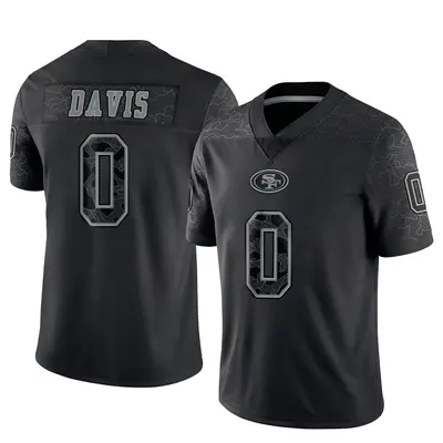 Men's Limited Khalil Davis San Francisco 49ers Black Reflective Jersey