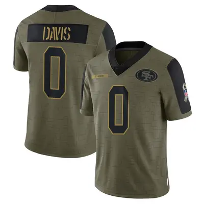 Men's Limited Khalil Davis San Francisco 49ers Olive 2021 Salute To Service Jersey