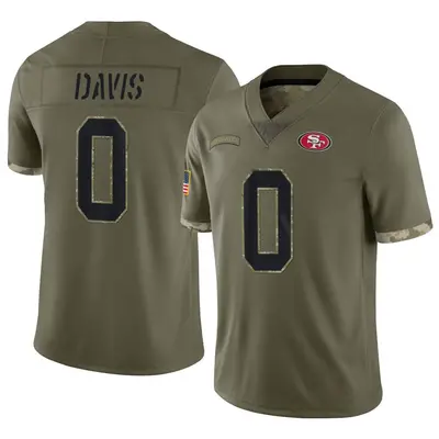 Men's Limited Khalil Davis San Francisco 49ers Olive 2022 Salute To Service Jersey