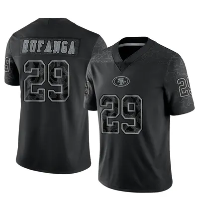 Men's Limited Talanoa Hufanga San Francisco 49ers Black Reflective Jersey