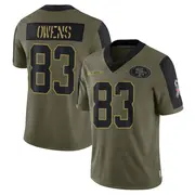 Men's Limited Terique Owens San Francisco 49ers Olive 2021 Salute To Service Jersey