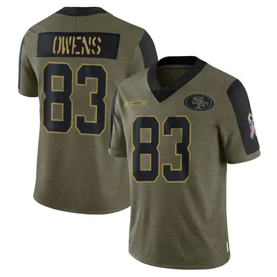 Men's Limited Terique Owens San Francisco 49ers Olive 2021 Salute To Service Jersey