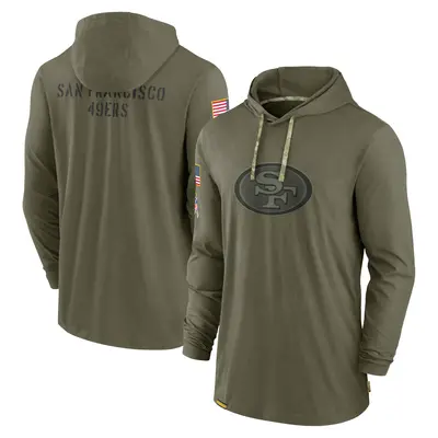 Men's San Francisco 49ers Olive 2022 Salute to Service Tonal Pullover Hoodie