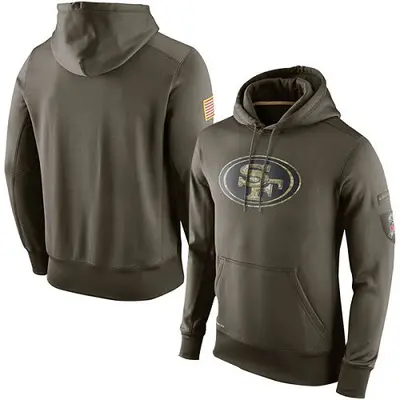 Men's San Francisco 49ers Olive Salute to Service KO Performance Hoodie