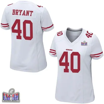 Women's Game Austin Bryant San Francisco 49ers White Super Bowl LVIII Patch Jersey