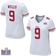 Women's Game Brayden Willis San Francisco 49ers White Super Bowl LVIII Patch Jersey