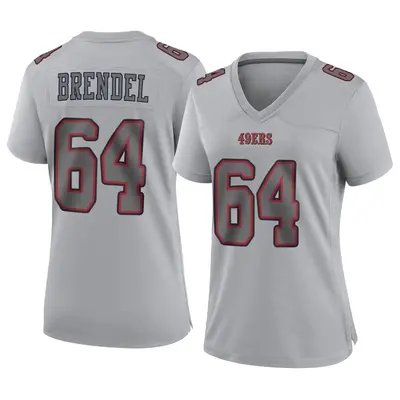 Women's Game Jake Brendel San Francisco 49ers Gray Atmosphere Fashion Jersey