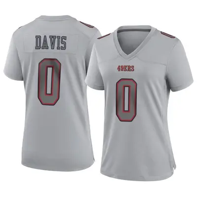 Women's Game Khalil Davis San Francisco 49ers Gray Atmosphere Fashion Jersey