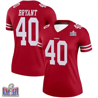 Women's Legend Austin Bryant San Francisco 49ers Scarlet Super Bowl LVIII Patch Jersey