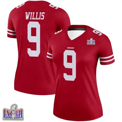 Women's Legend Brayden Willis San Francisco 49ers Scarlet Super Bowl LVIII Patch Jersey