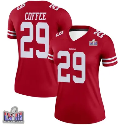 Women's Legend Glen Coffee San Francisco 49ers Scarlet Super Bowl LVIII Patch Jersey