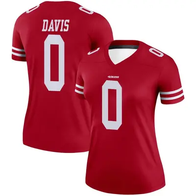 Women's Legend Khalil Davis San Francisco 49ers Scarlet Jersey