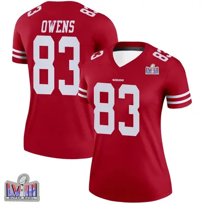 Women's Legend Terique Owens San Francisco 49ers Scarlet Super Bowl LVIII Patch Jersey