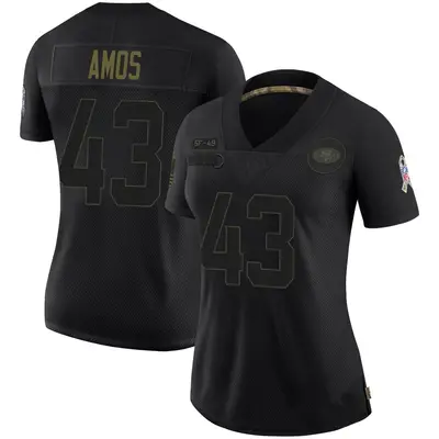 Women's Limited Adrian Amos San Francisco 49ers Black 2020 Salute To Service Jersey