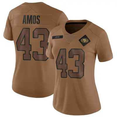 Women's Limited Adrian Amos San Francisco 49ers Brown 2023 Salute To Service Jersey