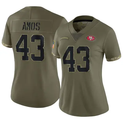 Women's Limited Adrian Amos San Francisco 49ers Olive 2022 Salute To Service Jersey