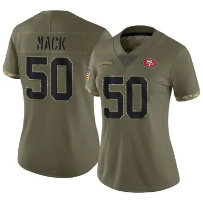 Women's Limited Alex Mack San Francisco 49ers Olive 2022 Salute To Service Jersey