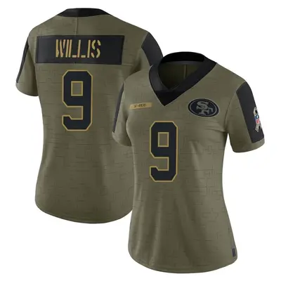 Women's Limited Brayden Willis San Francisco 49ers Olive 2021 Salute To Service Jersey