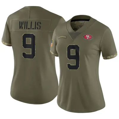 Women's Limited Brayden Willis San Francisco 49ers Olive 2022 Salute To Service Jersey