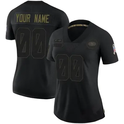 Women's Limited Custom San Francisco 49ers Black 2020 Salute To Service Jersey