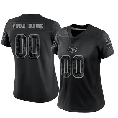 Women's Limited Custom San Francisco 49ers Black Reflective Jersey