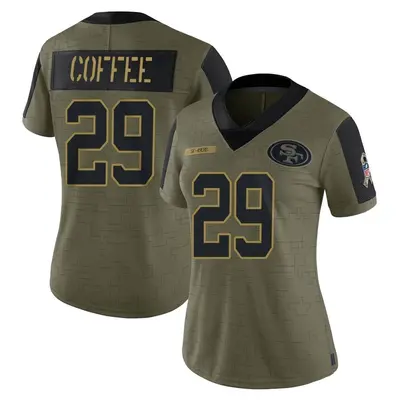 Women's Limited Glen Coffee San Francisco 49ers Olive 2021 Salute To Service Jersey