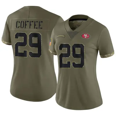 Women's Limited Glen Coffee San Francisco 49ers Olive 2022 Salute To Service Jersey