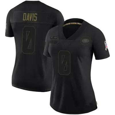 Women's Limited Khalil Davis San Francisco 49ers Black 2020 Salute To Service Jersey